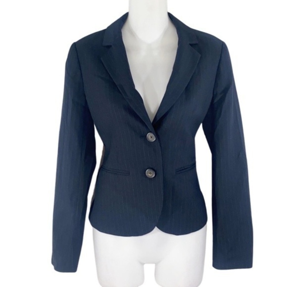 J. Crew Super 120s wool navy pinstripe blazer